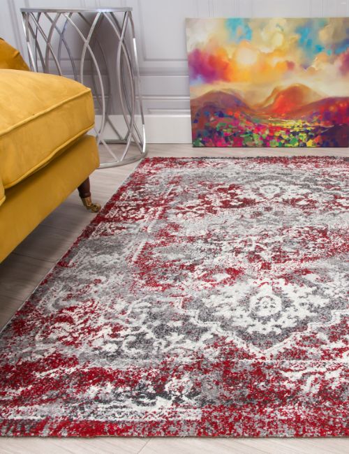 ANTIKA - 80 X 150 - MEDALLION - RED