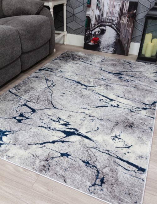 GLITZ MARBLE 120 X 170 - BLUE