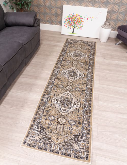 AZIZA MEDALLION BEIGE 67 X 240