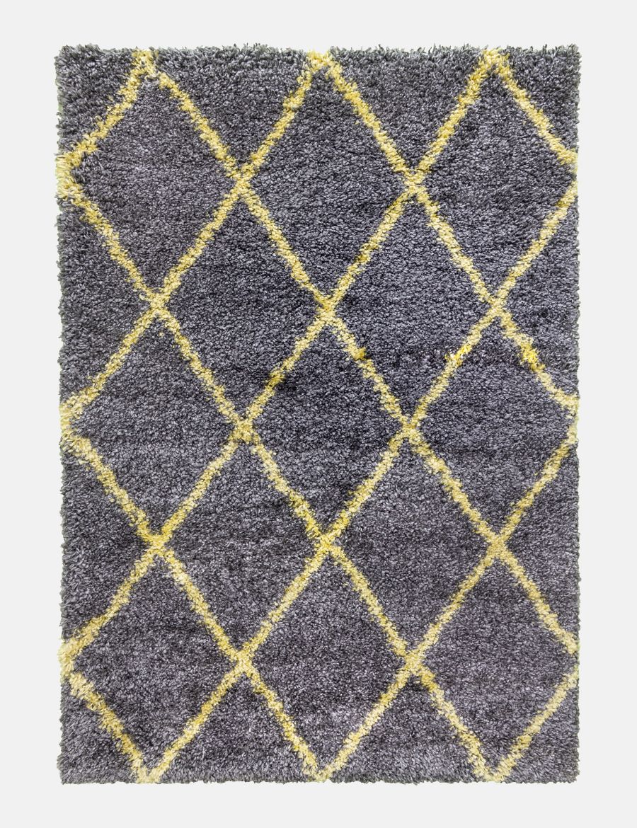 Fantasy Trellis - Dark Grey / Yellow