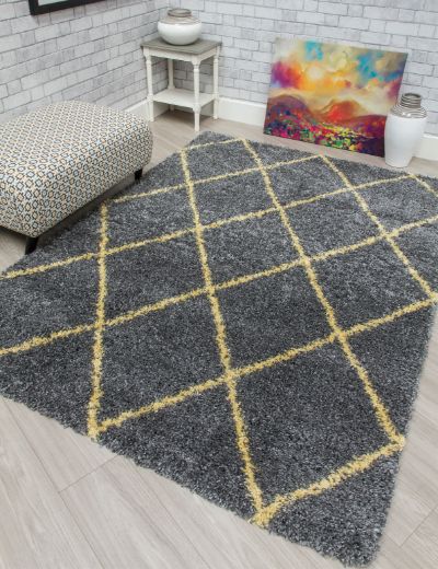 Fantasy Trellis - Dark Grey / Yellow 2