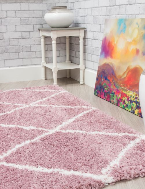 FANTASY TRELLIS PINK/CREAM 160 X 220