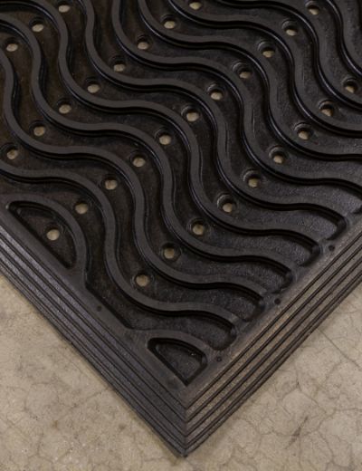 WAVES RUBBER MAT 90X150 12MM 3